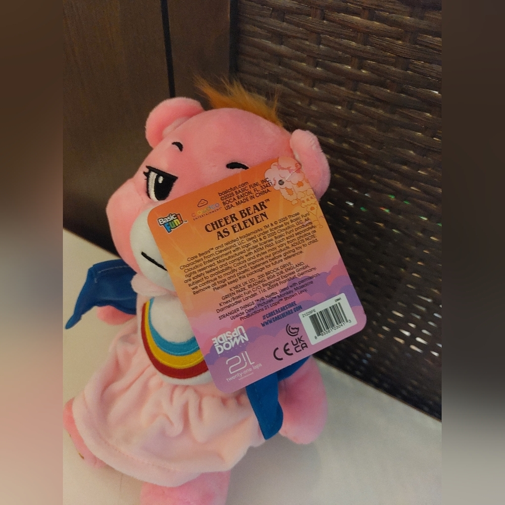 Stranger Things x Care Bears Cheer Bear as Eleven 9” Plush Netflix NWT - Picture 3 of 4